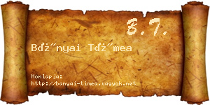 Bányai Tímea névjegykártya